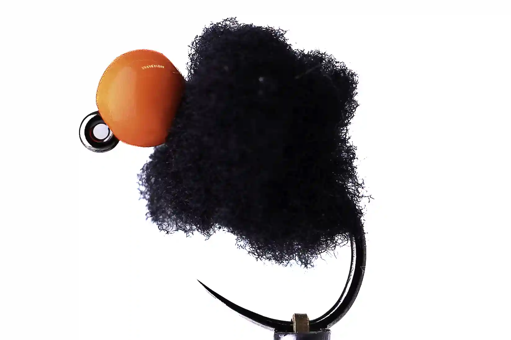 Černý egg jig s fluo červenou hlavičkou