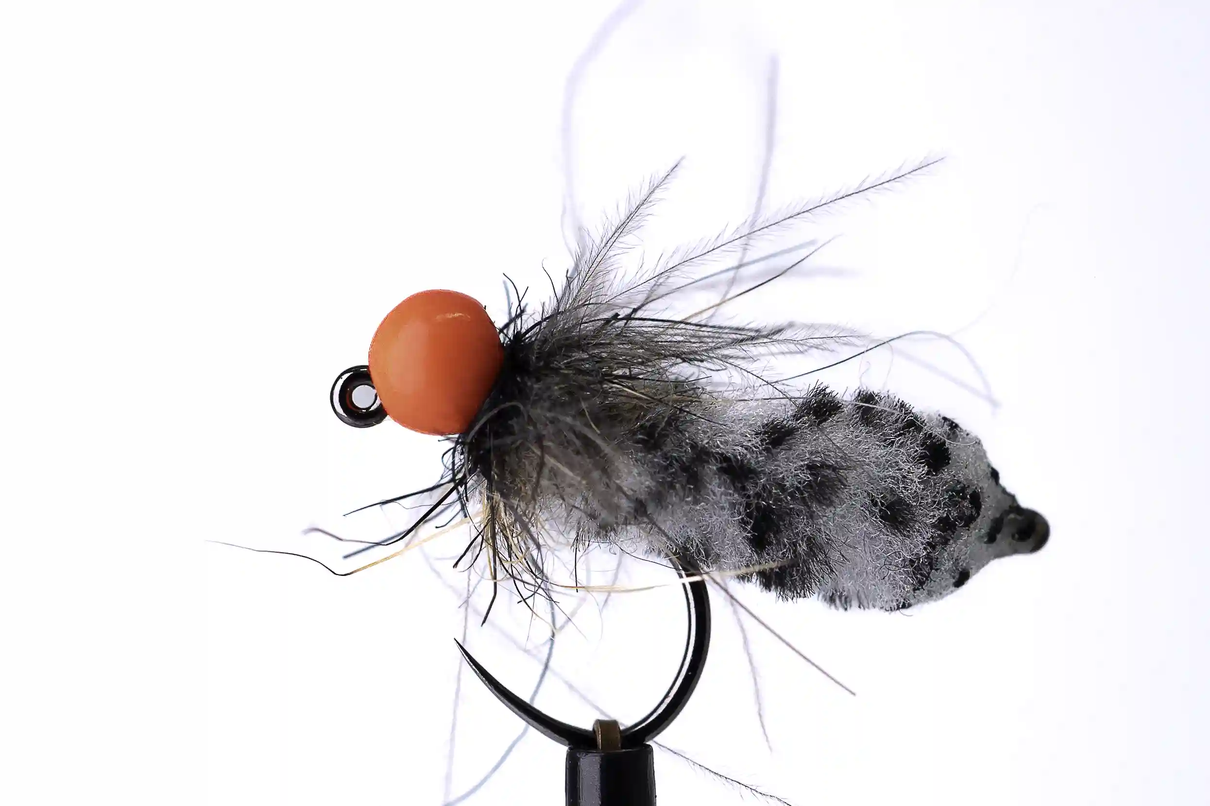 Bílý grizzly mop s červenou hlavičkou