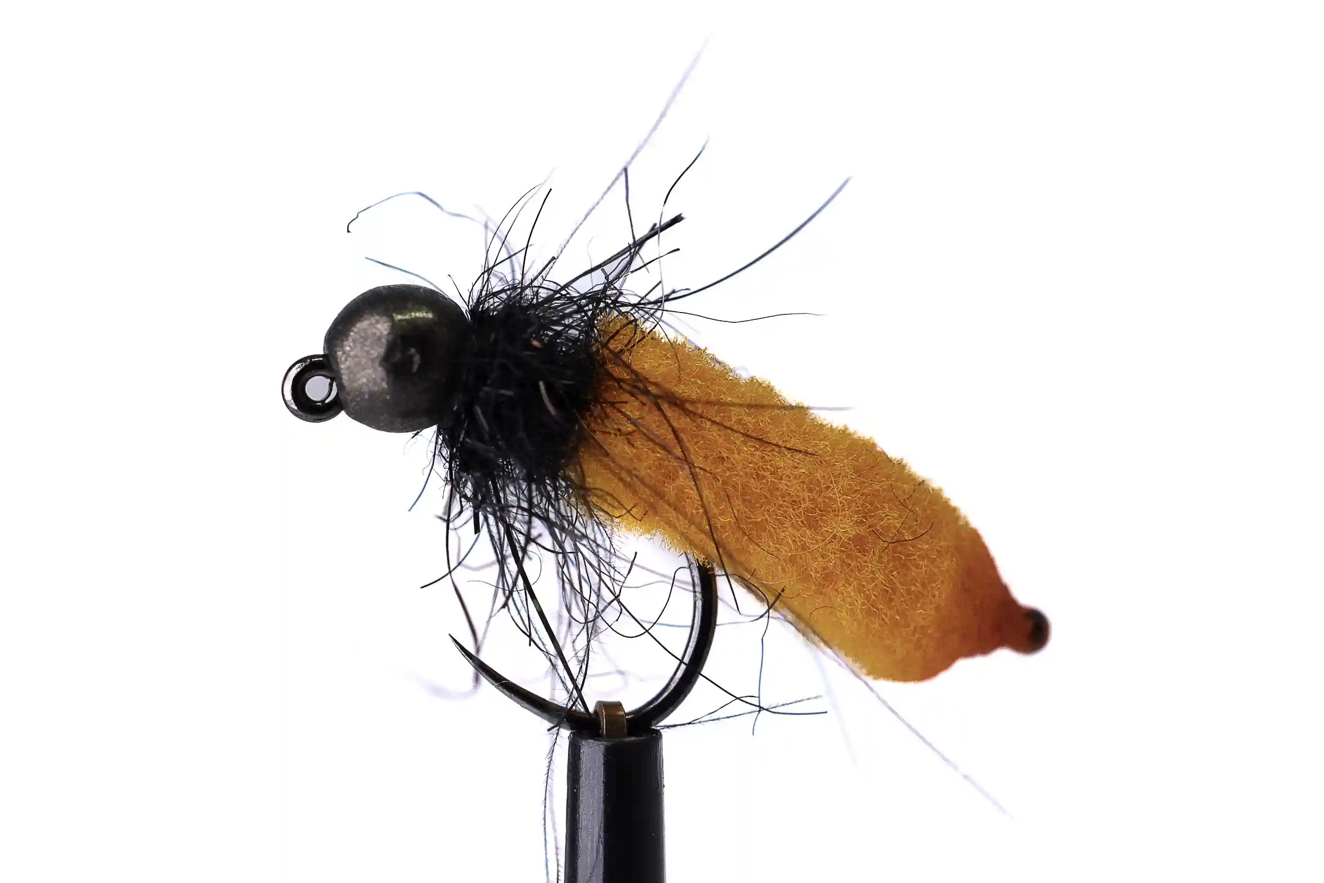 Oranžový mop s černou hlavičkou