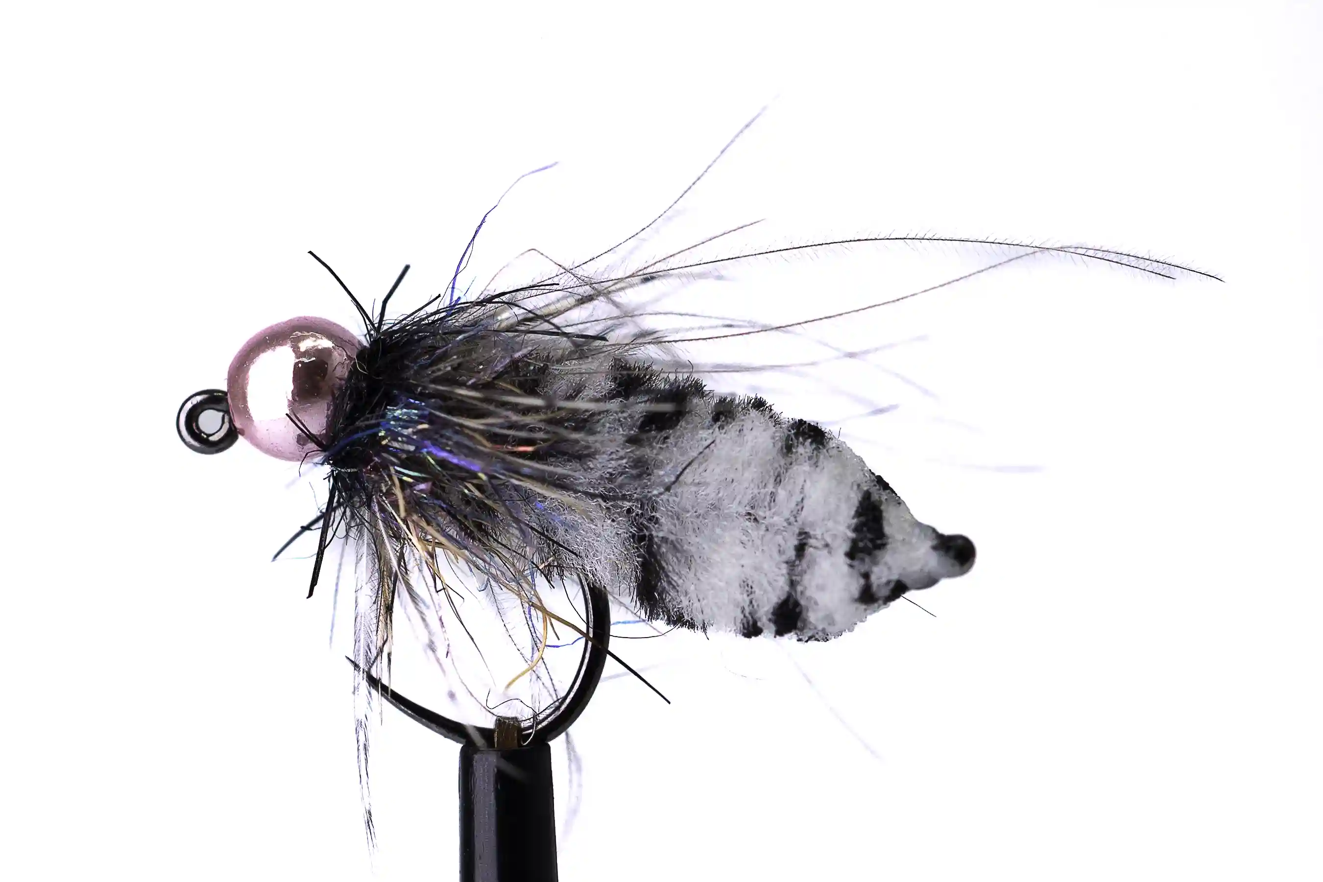 Přírodní bílý grizzly mop s růžovou hlavičkou