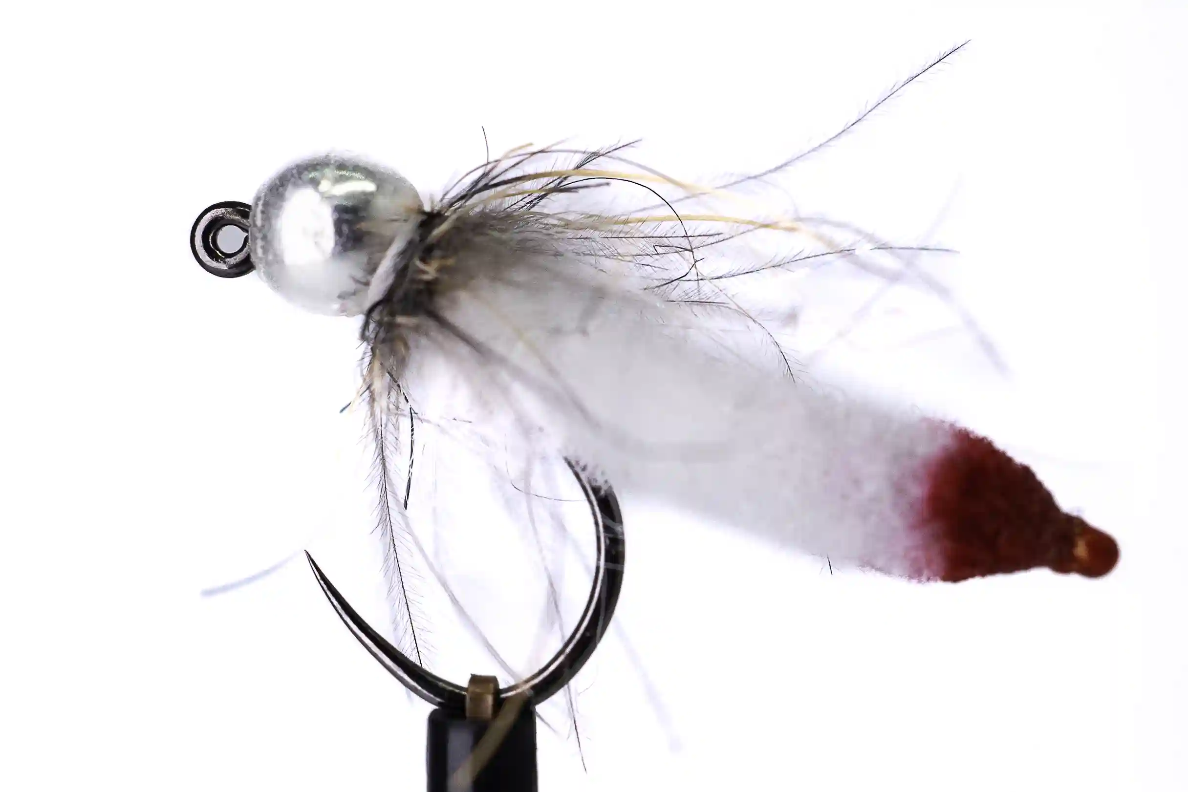 Bílý mop s červeným tipem