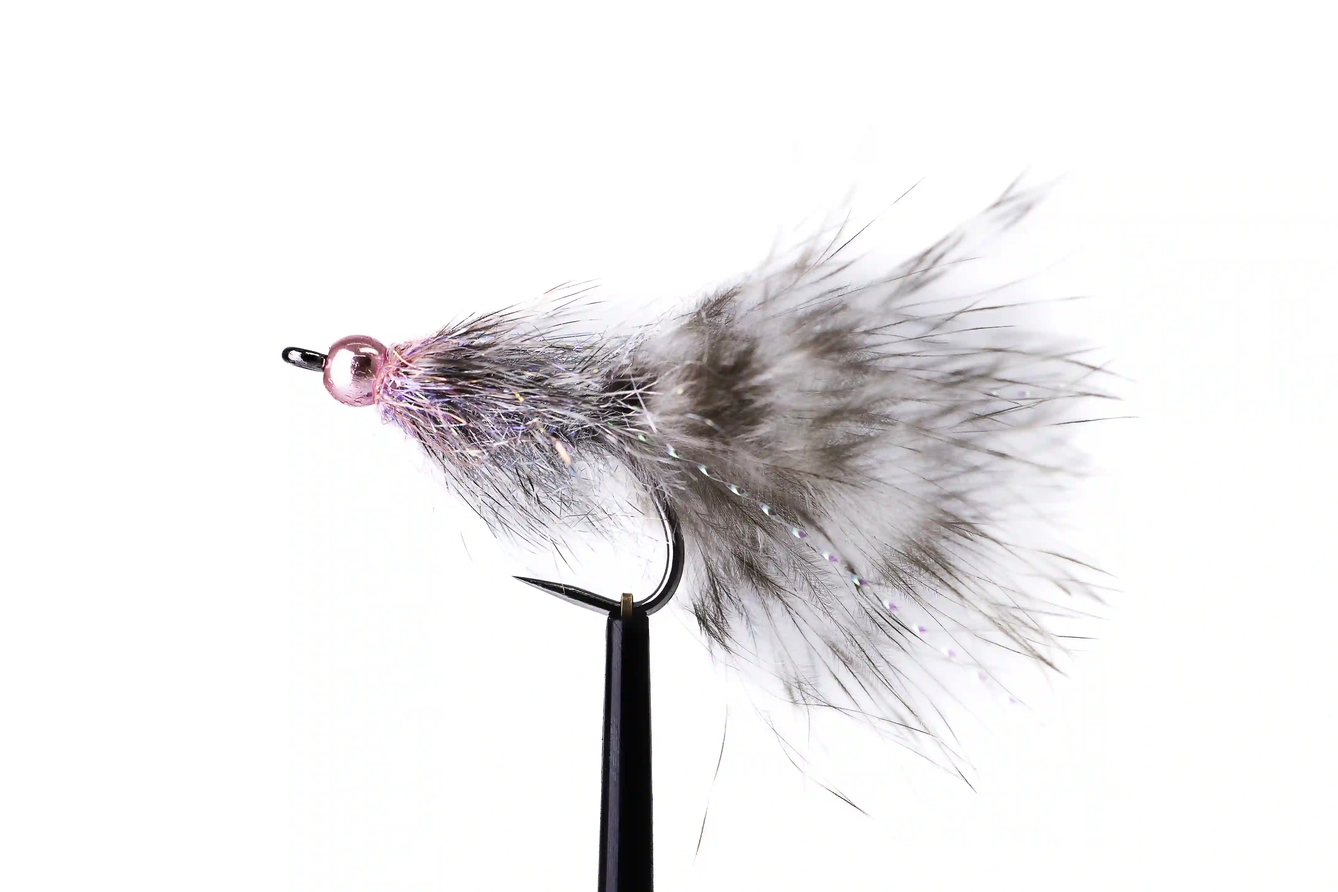 Přírodní grizzly Wolly Bugger s růžovou hlavičkou