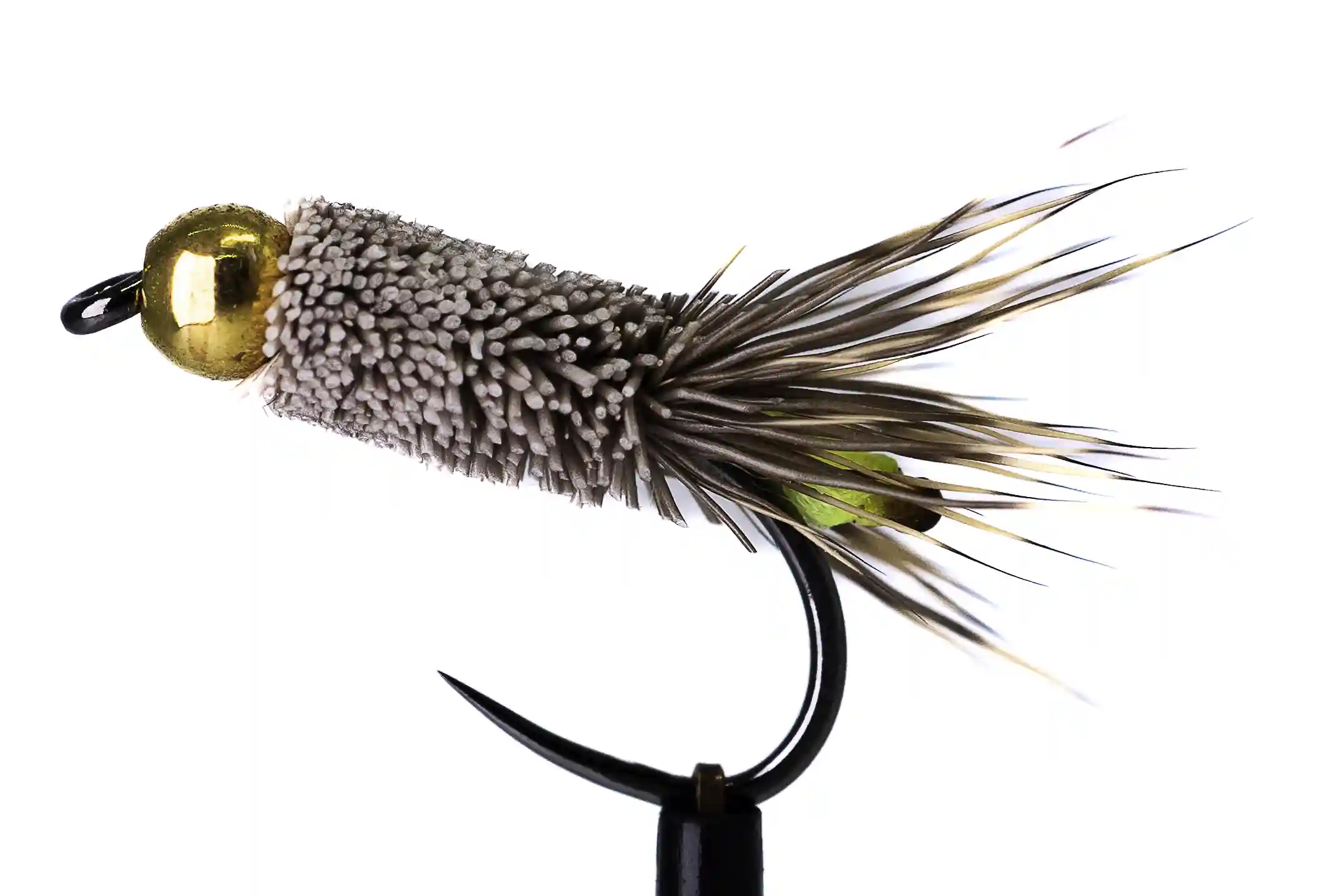 Schránkový chrostík gold head - chartreuse