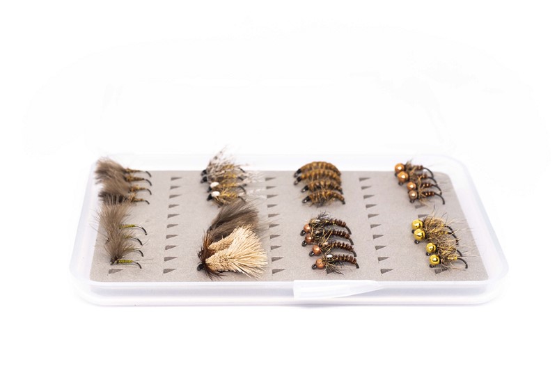 Sada 32 ks mušek - Přírodní vzory na ochytané ryby