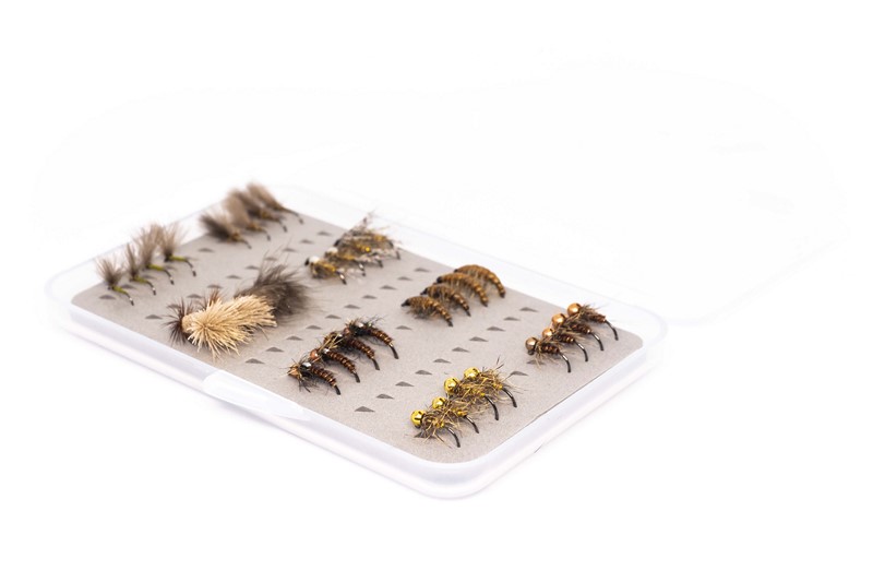 Sada 32 ks mušek - Přírodní vzory na ochytané ryby