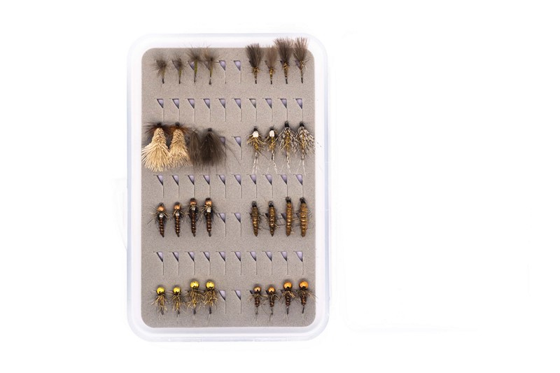 Sada 32 ks mušek - Přírodní vzory na ochytané ryby