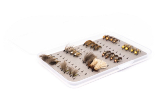 Sada 32 ks mušek - Přírodní vzory na ochytané ryby