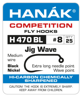 Muškařské háčky Hanák Competition H 470 BL Jig Wave