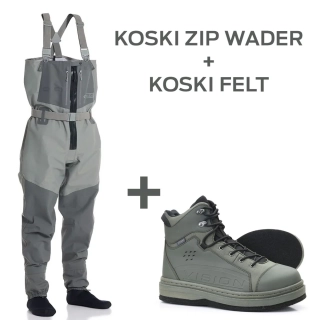 Brodící set Vision Koski ZIP + boty Koski 2.0 s filcovou podrážkou