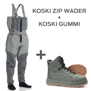 Brodící set Vision Koski ZIP + boty Koski 2.0 s gumovou podrážkou