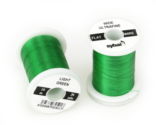 Barevný plochý drátek Flat Colour Wire Ultrafine Wide - Light Green