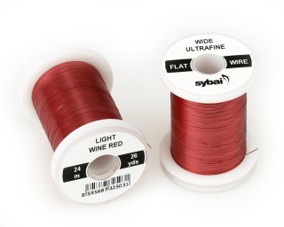 Barevný plochý drátek Flat Colour Wire Ultrafine Wide - Light Wine Red