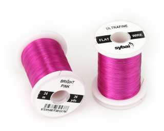 Barevný plochý drátek Flat Colour Wire - Bright Pink