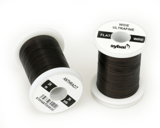 Barevný plochý drátek Flat Colour Wire Ultrafine Wide - Anthracit