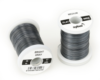 Barevný plochý drátek Flat Colour Wire - Bright Gray