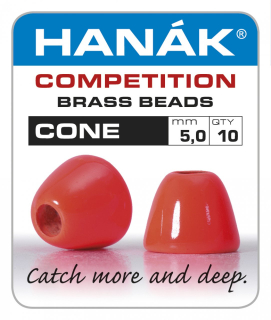 Mosazné hlavičky Hanák Competition CONE červené