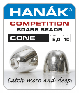 Mosazné hlavičky Hanák Competition CONE stříbrné