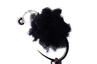 Černý egg jig se stříbrnou hlavičkou