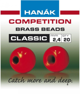 Klasické mosazné hlavičky Hanák Competition - fluo červené